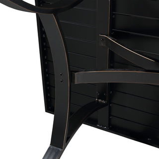 82 Inch Weather Resistan Rectangle Aluminum Patio Dining Table with Umbrella Hole