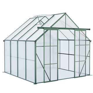 Double Door Polycarbonate Greenhouse Raised Base and Anchor Aluminum Heavy Duty Walk-in Greenhouses for Outdoor Backyard in All Season