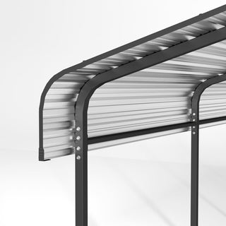 10x15/12x20 FT Heavy Duty Metal Carport with Galvanized Steel Roof and Reinforced Base for Cars, Boats & Trucks