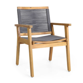 Outdoor Dining Chairs Set of 2, Teak Finish Wood Frame , Natural Courtyard Style, 400lbs Capacity