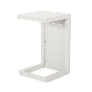 Modern Outdoor C-Shaped Side Table For Patio And Poolside