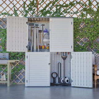 Rust-Proof Resin Outdoor Garden Storage Box, Spacious Weatherproof & UV-Resistant Equipment Storage Cabinet, Durable Non-Partitioned Design for Patio & Yard