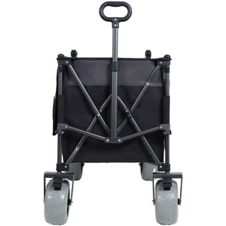 300L XL Folding Wagon Cart with Beach Wheels, Heavy-Duty Push-Pull Utility Wagon for Camping, Beach & Garden