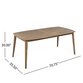 Acacia Wood Dining Table 8-Person Outdoor Table, Farmhouse Furniture for Patio, Garden, Backyard, Light Brown 180 LBS Weight