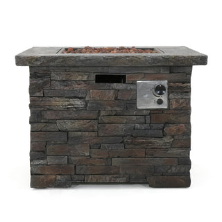 35" Square MGO Propane Fire Pit, 40,000 BTU Outdoor Gas Fire Table for Patio & Backyard