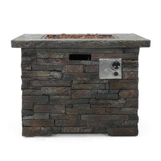 35" Square MGO Propane Fire Pit, 40,000 BTU Outdoor Gas Fire Table for Patio & Backyard