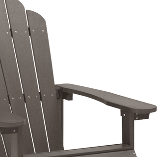 Brown Composite Adirondack Chair with Slat Seat for Patio, Lawn & Fire Pit