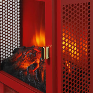 18-Inch Freestanding Electric Fireplace Stove Heater with 3D Flame Effect