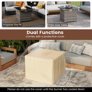 32.5 Inch Propane Fire Pit Table 50000 BTU with Tempered Glass Tabletop