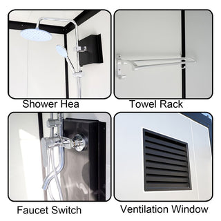 Portable Outdoor Toilet & Shower Cabin – Complete Restroom with Sink, Lighting & Ventilation