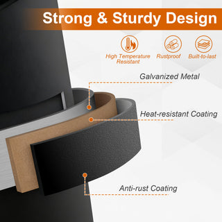 24 Inch Heavy-Duty Metal Fire Pit Bowl Outdoor Wood-Burning Firepit with Handles