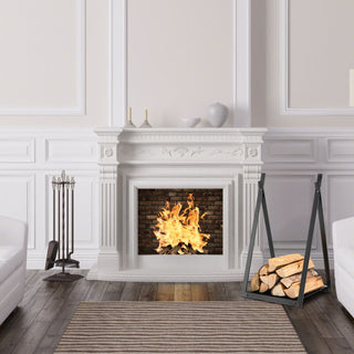 Triangle Firewood Rack with Raised Base for Fireplace Fire Pit