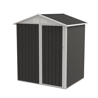 5.4 x 4.27 FT Outdoor Metal Storage Shed with Hinged Door, Compact Garden Tool Shed for Backyard, Patio & Lawn, Ideal for Utility & Bike Storage