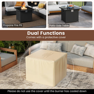 32.5 Inch Propane Fire Pit Table 50000 BTU with Tempered Glass Tabletop