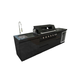 43-Inch 6-Burner 85000 BTU Outdoor Kitchen Island Grill | Stainless Steel BBQ with Sink, Wine Cooler, Rotisserie & Granite Countertop