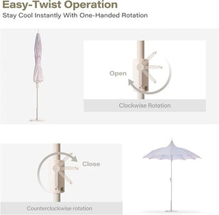 9FT Outdoor Gazebo Style Patio Umbrella With Lighting Function, Petal-Shaped Canopy, 360-Degree Rotation, And Tilt Adjustment