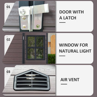 8 x 6 ft Resin Outdoor Storage Shed Waterproof Shed with Floor & Two Windows & Lockable Door, Tool Shed for Garden, Patio, Backyard,Grey/Black/White+Gray/Brown