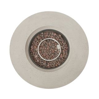 Outdoor 50,000 BTU Round MgO Concrete Propane Fire Pit, Light Gray/Dark Gray  (Tank Cover not Included)