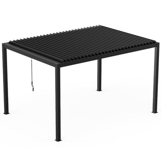 10x13FT / 10x19FT Louvered Pergola with Aluminum Frame and Adjustable Steel or Aluminum Louvers