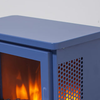 18-Inch Freestanding Electric Fireplace Stove Heater with 3D Flame Effect