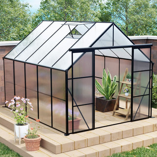 Double Door Polycarbonate Greenhouse Raised Base and Anchor Aluminum Heavy Duty Walk-in Greenhouses for Outdoor Backyard in All Season