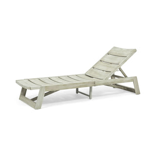 Outdoor Adjustable Lounge Chair With Acacia Wood Frame