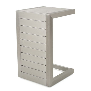 Modern Outdoor C-Shaped Side Table For Patio And Poolside