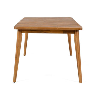 Acacia Wood Dining Table 6-Person Outdoor Table, Farmhouse Furniture for Patio, Garden, Backyard