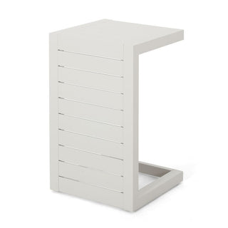 Modern Outdoor C-Shaped Side Table For Patio And Poolside