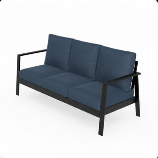 75" All-Weather Aluminum 3-seat Patio Sofa with Thick Cushions & Frame