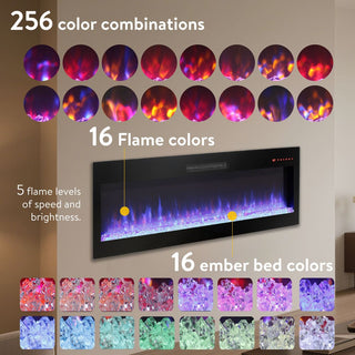 60 Inch White Fireplace TV Stand for TVs up to 70", Media Console with 50" Smart Electric Fireplace for Living Room