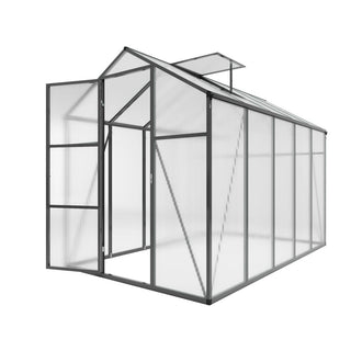 Walk-In Polycarbonate Greenhouse with Raised Base & Anchor Kit – Heavy-Duty Aluminum Greenhouse for Outdoor Backyard, All Seasons