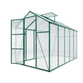 Walk-In Polycarbonate Greenhouse with Raised Base & Anchor Kit – Heavy-Duty Aluminum Greenhouse for Outdoor Backyard, All Seasons