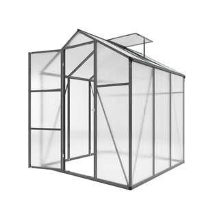 Walk-In Polycarbonate Greenhouse with Raised Base & Anchor Kit – Heavy-Duty Aluminum Greenhouse for Outdoor Backyard, All Seasons