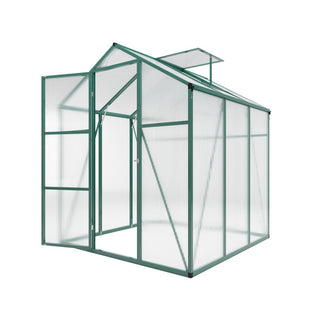 Walk-In Polycarbonate Greenhouse with Raised Base & Anchor Kit – Heavy-Duty Aluminum Greenhouse for Outdoor Backyard, All Seasons