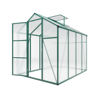 Walk-In Polycarbonate Greenhouse with Raised Base & Anchor Kit – Heavy-Duty Aluminum Greenhouse for Outdoor Backyard, All Seasons