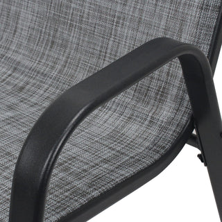 6-Piece Outdoor Patio Dining Chairs Set, Waterproof Teslin Fabric Chairs with Rust-Resistant Metal Frame, 350 lbs Weight Capacity,