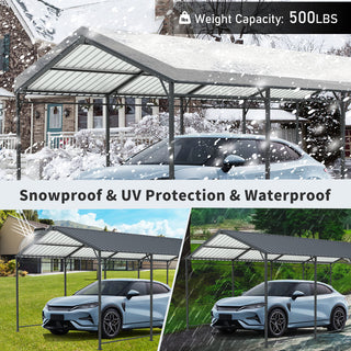 Mondawe Heavy-Duty Galvanized Steel Carport — Large Outdoor Garage for Cars, Trucks, Boats & Tractors