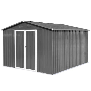 Mondawe 12ft x 10ft Metal Garden Storage Shed, Outdoor Tool Storage House with Double Doors and Air Vents