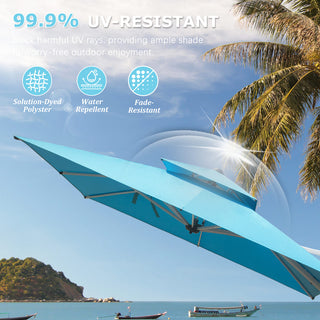 Aluminum Cantilever Patio Umbrella with Tilt Function – Outdoor Offset Market Umbrella for Backyard, Deck & Pool (Base Not Included)