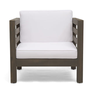 Acacia Wood Sofa And Lounge Chair, With A Modular Design And Removable Cushions.