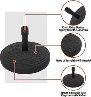 26 lbs. Round Water Filled Patio Umbrella Base in Black