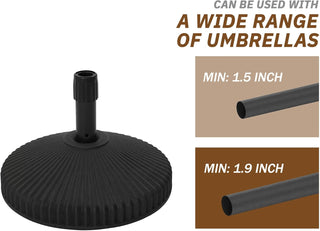 29 lbs. Square Water Filled Patio Umbrella Base in Black