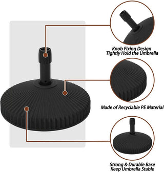 29 lbs. Square Water Filled Patio Umbrella Base in Black