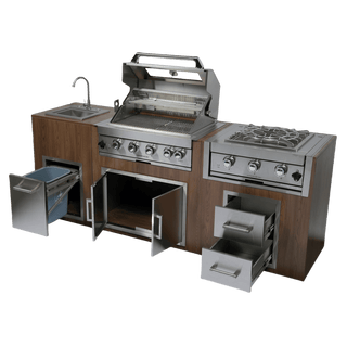 32-Inch Built-In Outdoor Kitchen LPG Gas Grill, 60,000 BTU Stainless Steel 4-Burner with Infrared Rear Burner