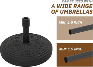26 lbs. Round Water Filled Patio Umbrella Base in Black