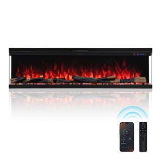 72"/88"/100" Smart Electric Fireplace with 14 Flame Colors, WiFi Tuya App, Voice Control & 1500W Heater