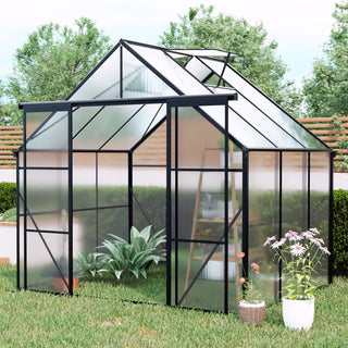 Double Door Polycarbonate Greenhouse Raised Base and Anchor Aluminum Heavy Duty Walk-in Greenhouses for Outdoor Backyard in All Season