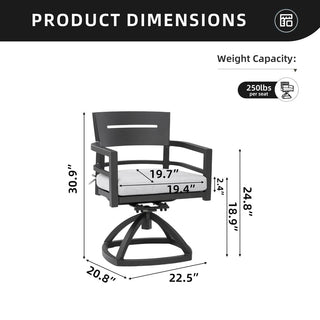 Outdoor Patio Aluminum Swivel Rocker 2PCS with Outdoor-grade Sunbrella Fabric Cushions