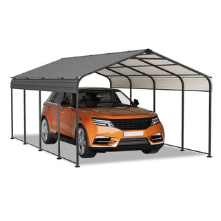 12 x 20 FT Heavy Duty Metal Carport, All-Weather Galvanized Outdoor Car Shelter for Car, Boat & Truck Protection